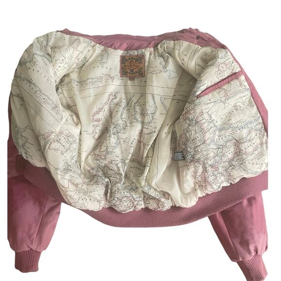 Y2K 90’s OTELLO PELLE BOMBER JACKET ROSE PINK SUEDE LEATHER AVIATOR STYLE ICONIC - Picture 6 of 16